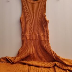 Abercrombie & Fitch Ribbed Maxi Dress - Mustard Women's Small